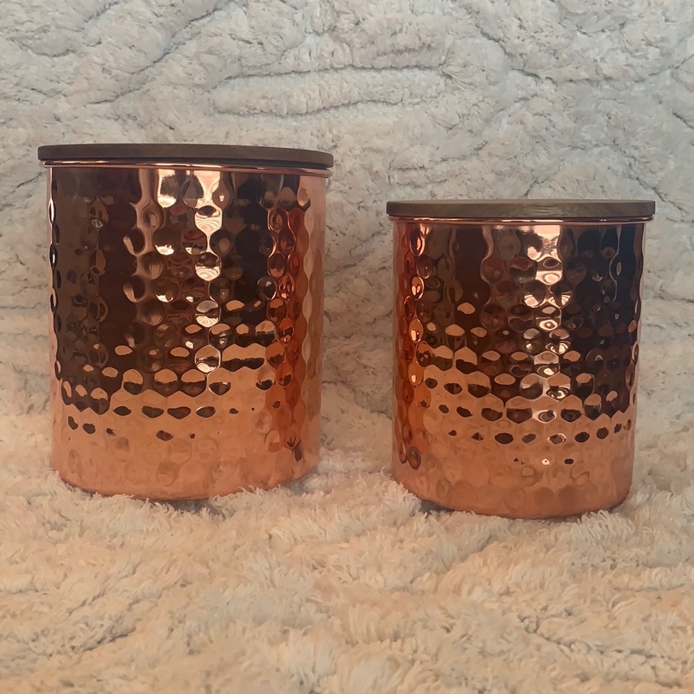 Uncommon James Hammered Copper Canister Set